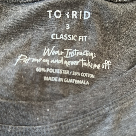 Torrid Tornado Gray Everyday Signature Jersey Crew Neck Tee - Picture 6 of 6